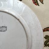 Round white ironstone dish from Creil and Montereau