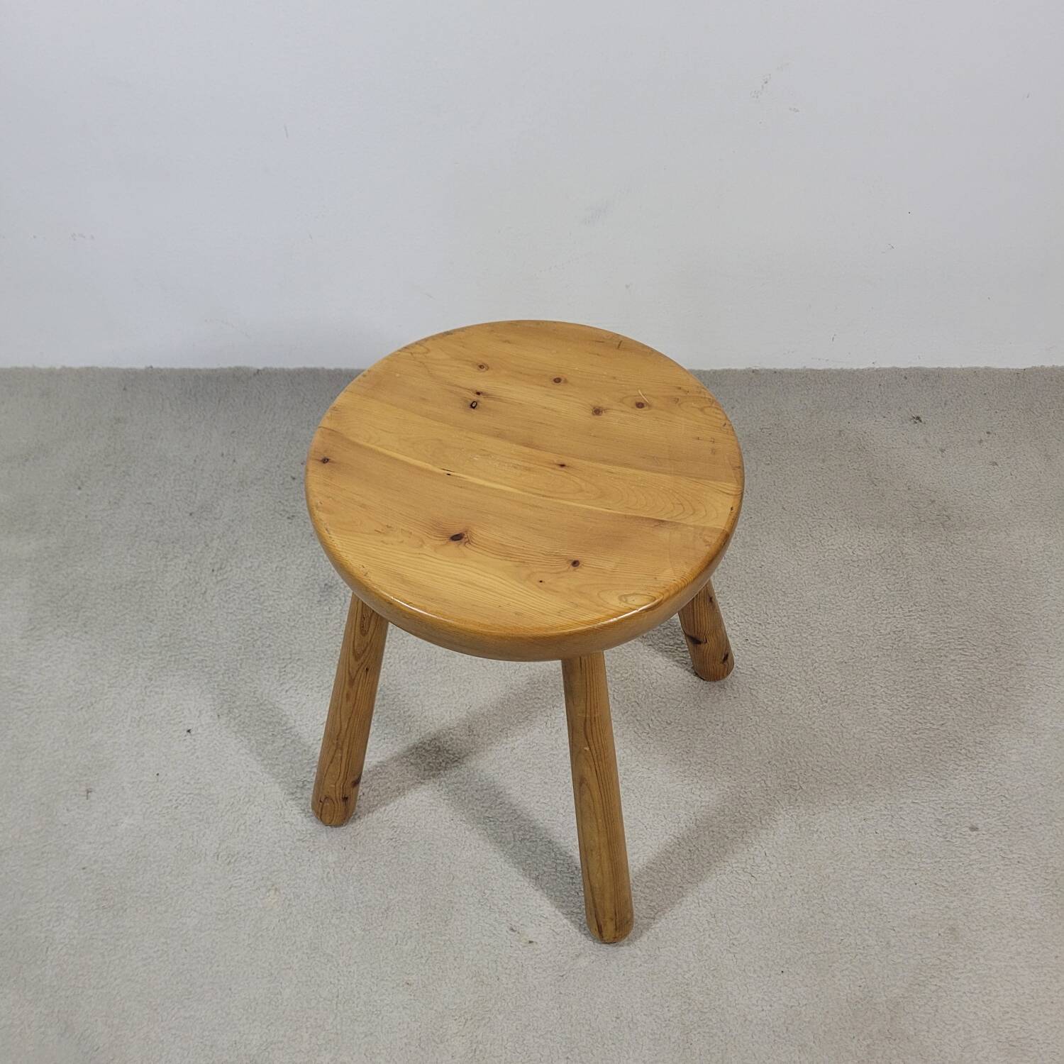 Vintage solid pine stool