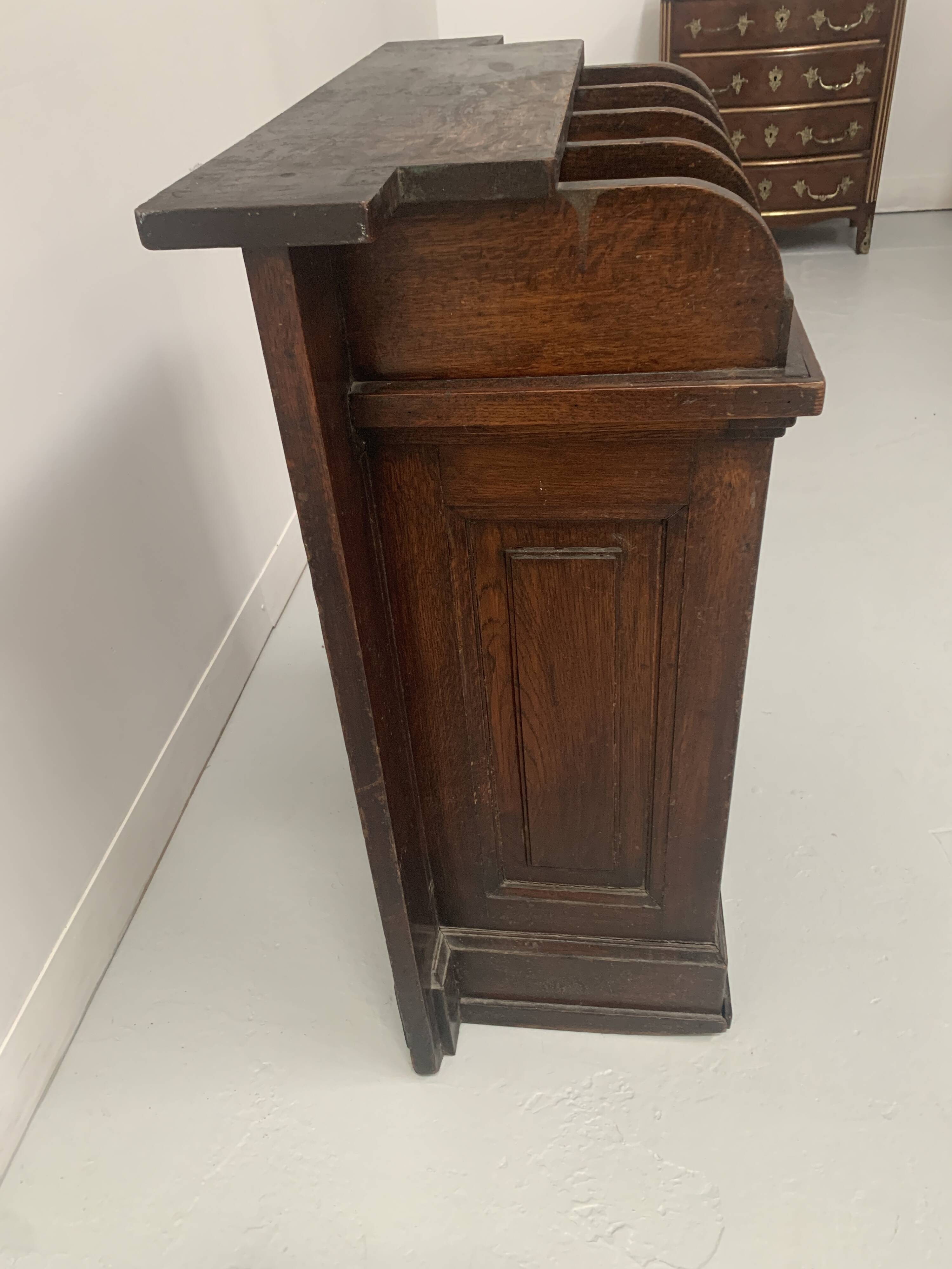 20th century solid oak restaurant cutlery trolley