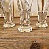 Verres à anisette bistrot vintage, joli liseré gravé (lot de 4)