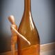 Bouteille marron ocre