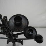 Antique wrought iron candlestick, brutalist candle holder, vintage candlestick