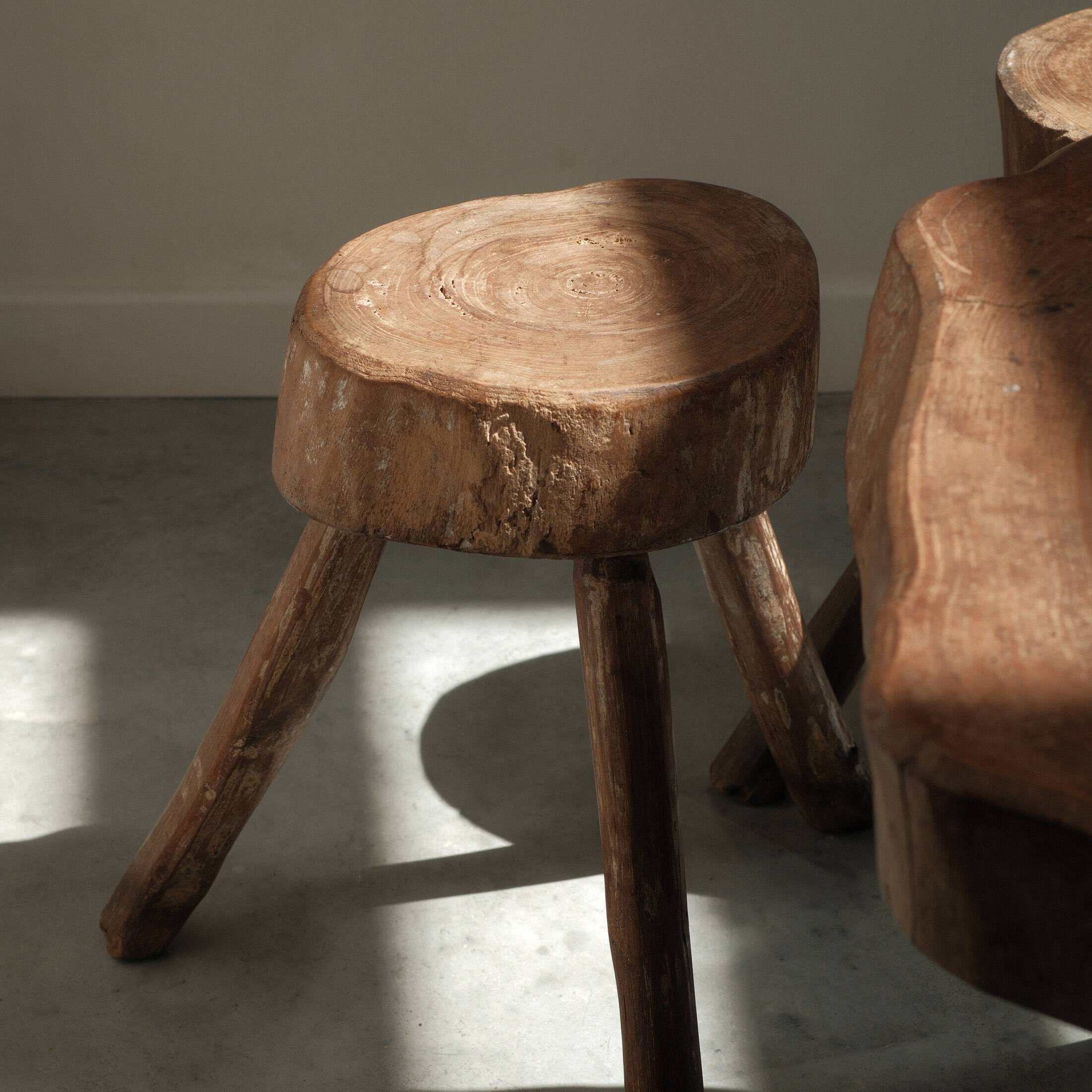 Brutalist coffee table with stools