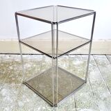 Side table Vintage Chrome & glass top by Max Sauze, Isocèle edition
