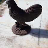 2 roosters and 2 cast iron birds