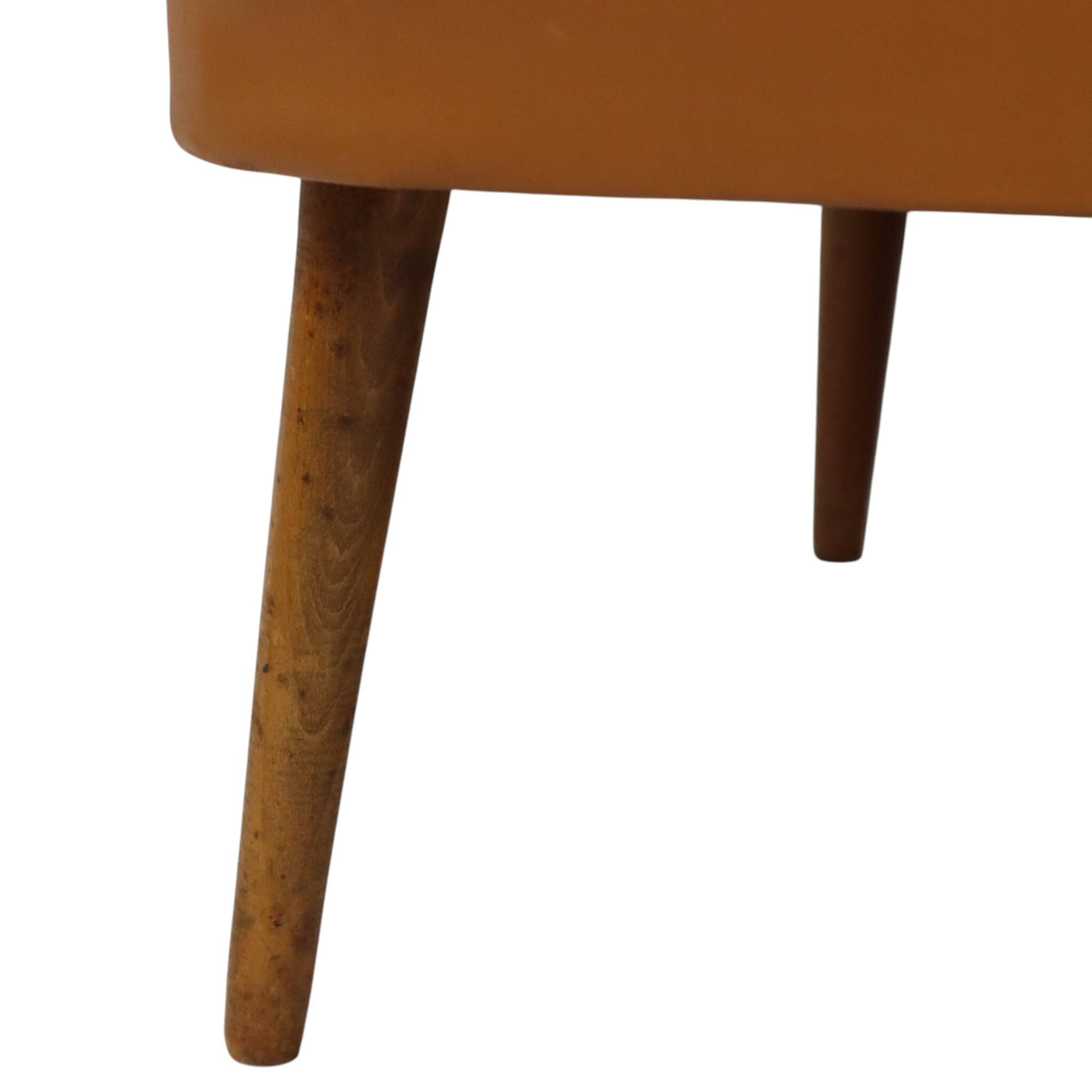 Pair of Vintage Expo 58 Cocktail Chairs, Cognac Faux Leather, Sixties