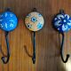 Set of 3 ceramic coat hooks