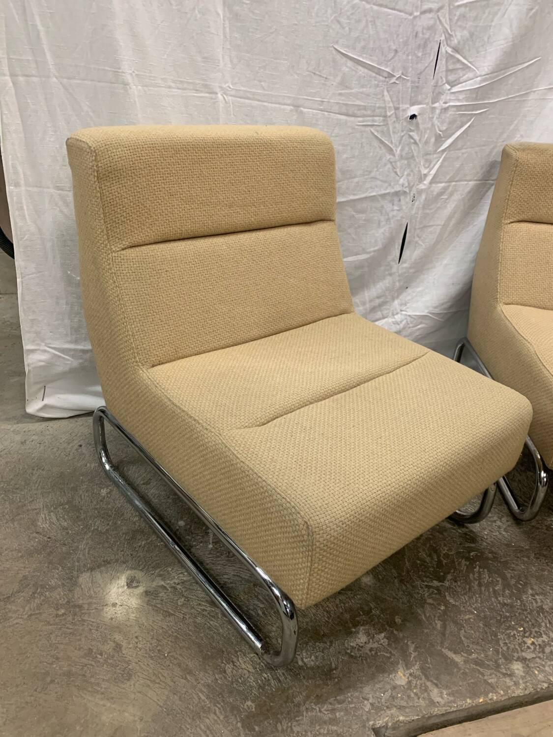 Pair of designer armchairs circa 1980