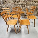 Lot 8 Chaises bistrot Campagnard 1970