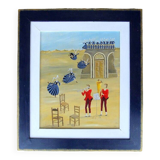 Contemporary painting panel signed c. perret swiss painter.