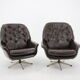 1970s Leatherette Swivel Lounge Chair