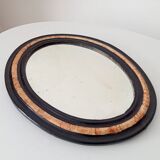 19th-century antique mirror in wood and stucco.