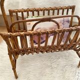 Vintage rattan magazine door