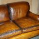 Restored leather Howard & Son canapé style, 204 cm