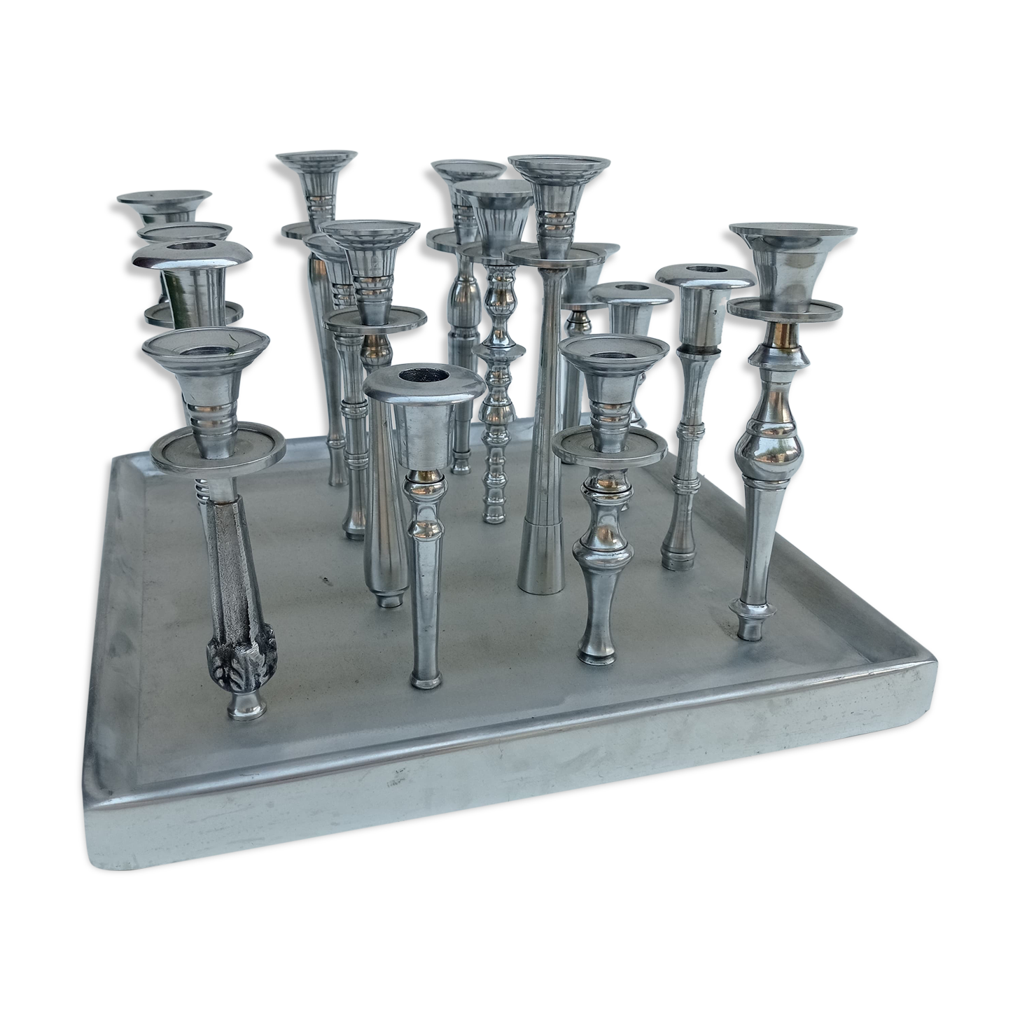 Chandelier en métal pour 16 bougies années 1980