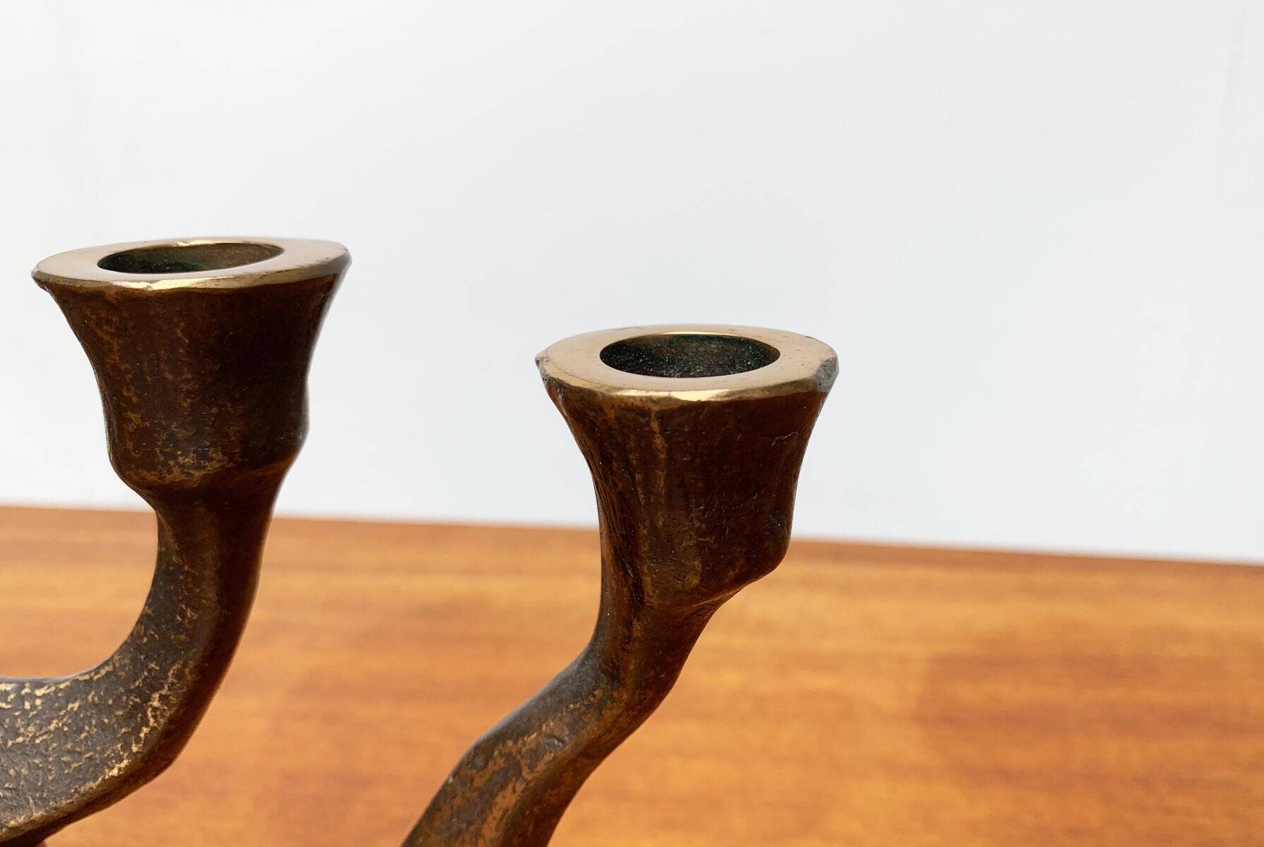 Vintage German brutalist metal candlestick by Dalbeck.