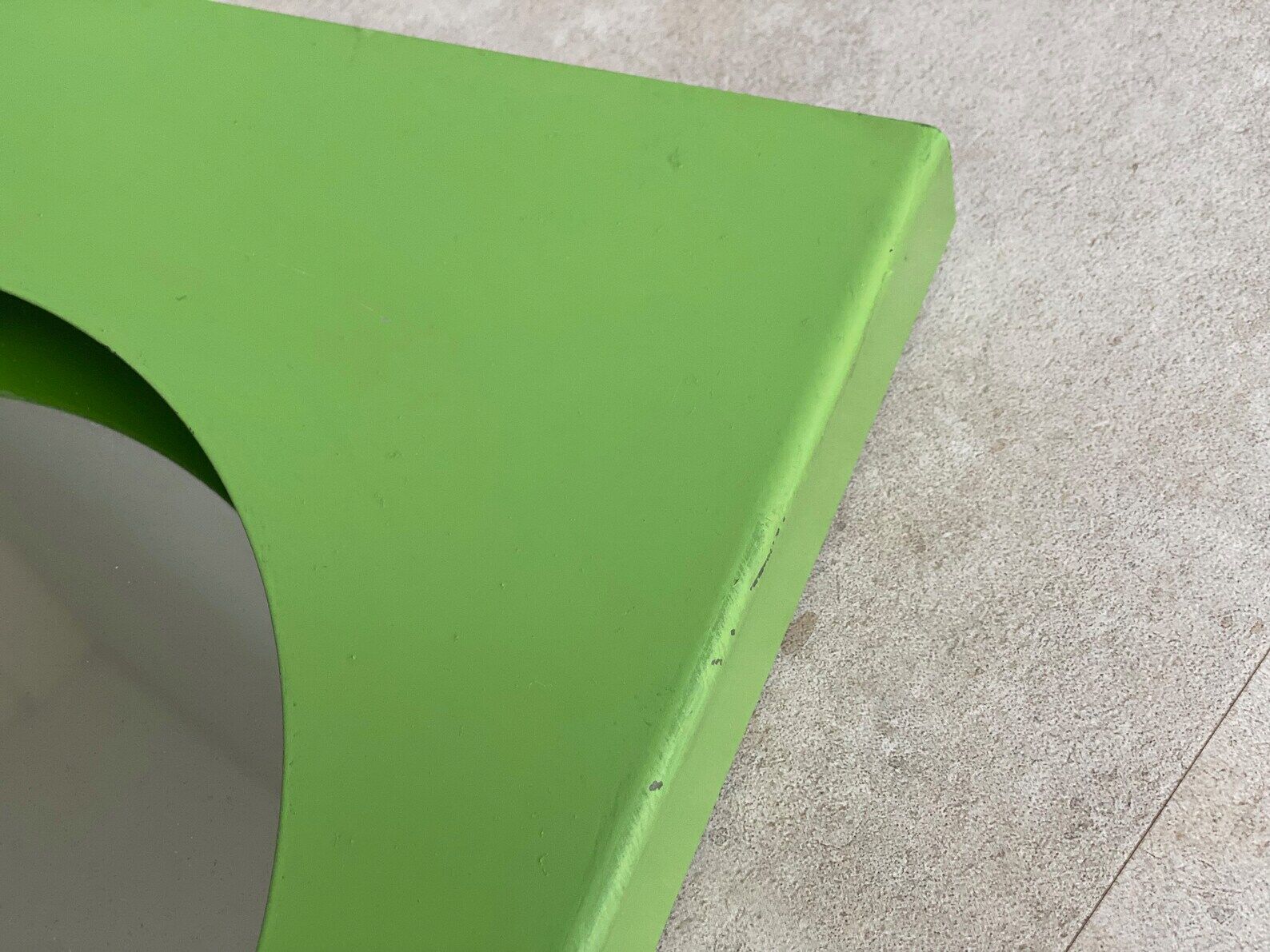 Vintage green metal wall mirror, rectangular, Mid Century decor