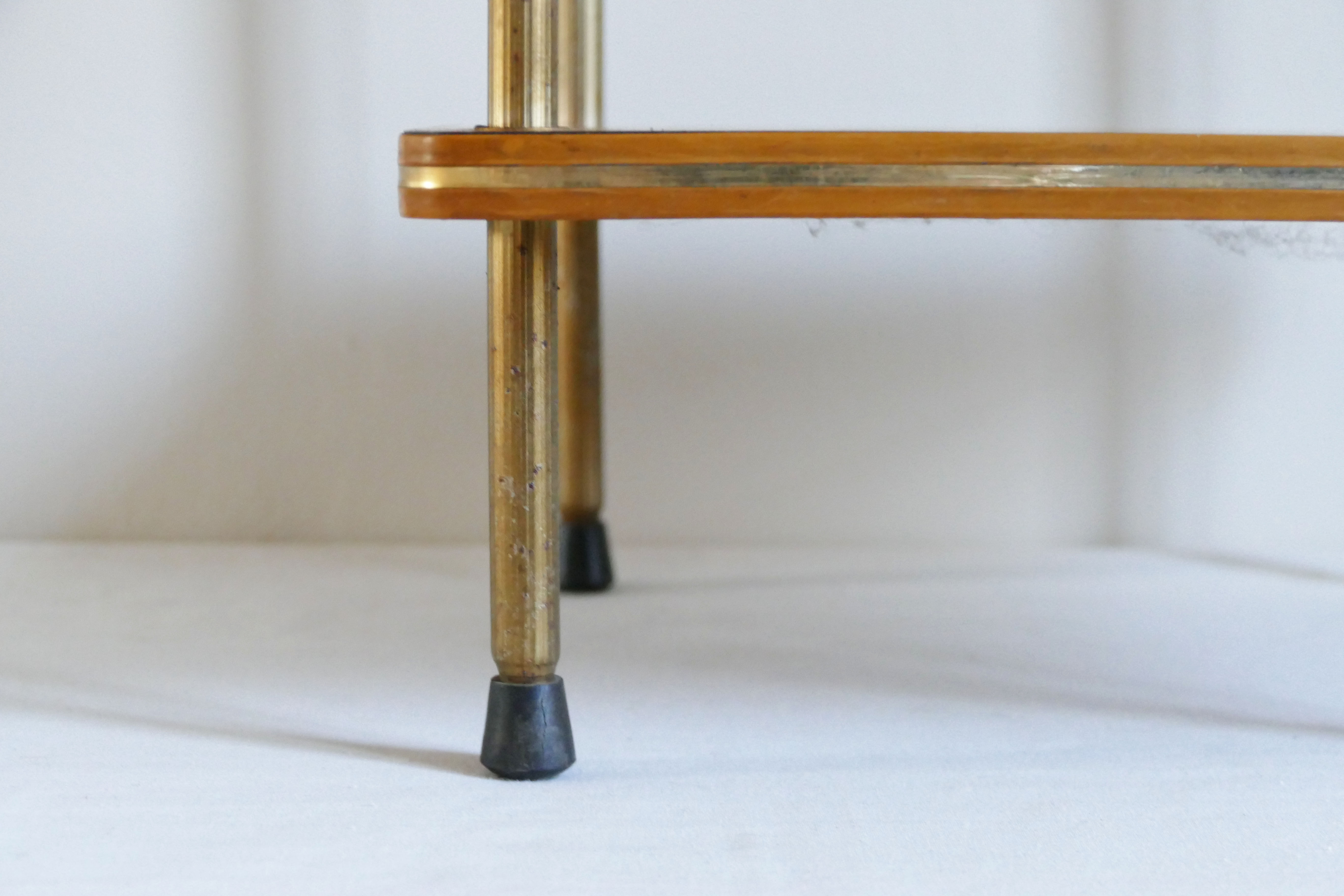 Vintage side table in brown formica