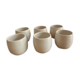 Set of 6 white sandstone pots