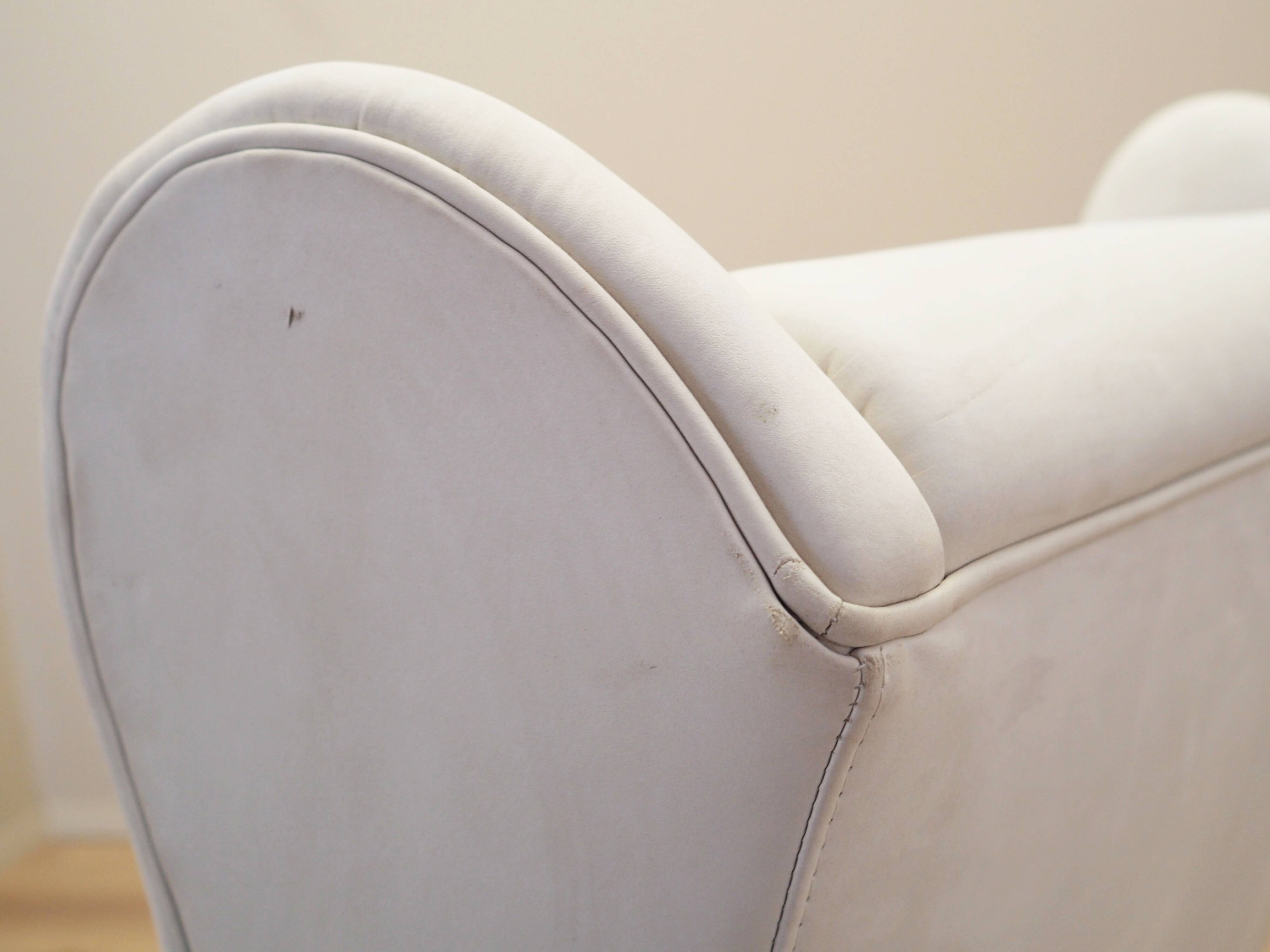 White armchair, Italian design, 1980s, production: Italy