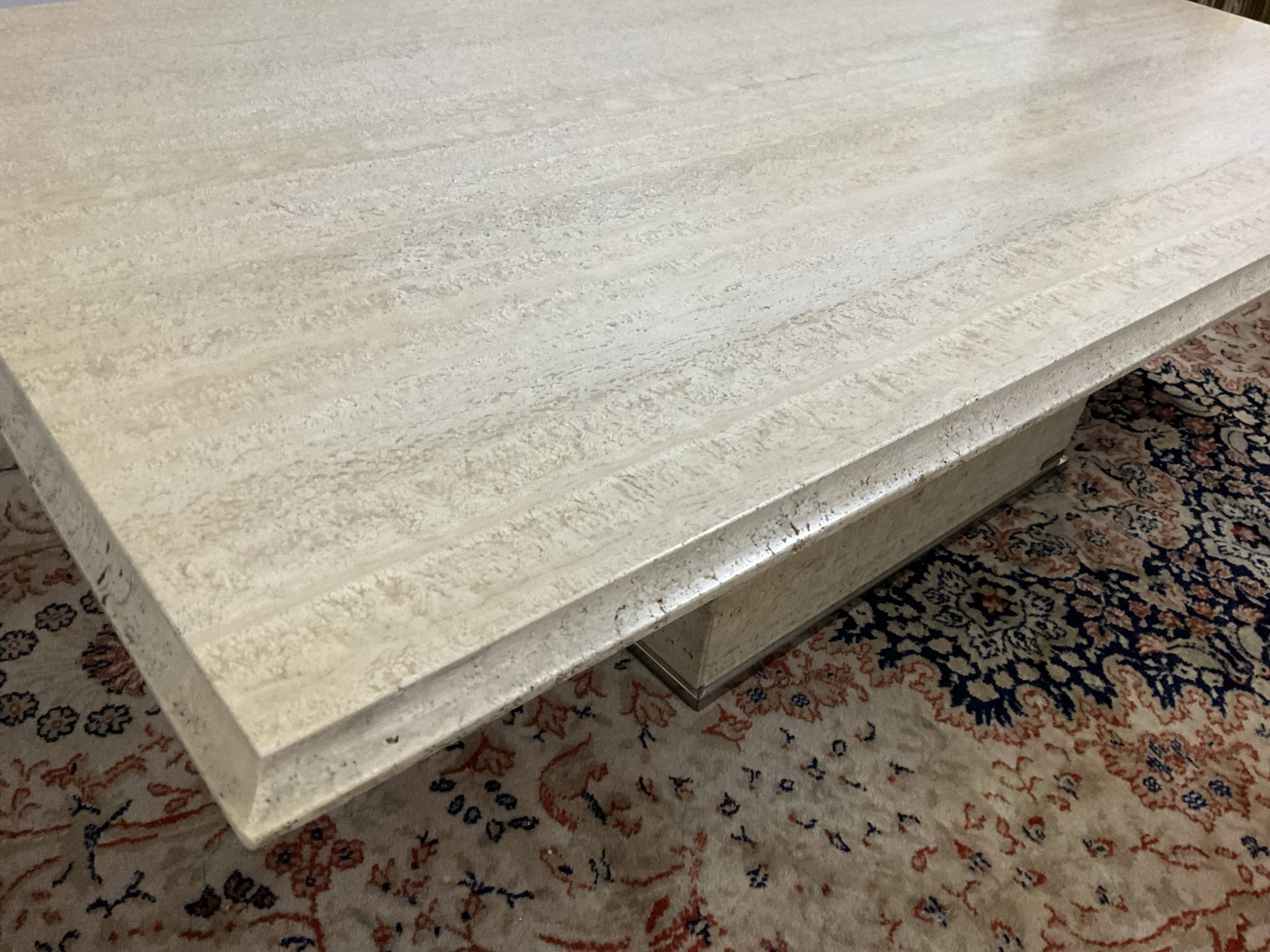 Vintage travertine coffee table from the 70s