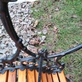 Banc de jardin ancien avec pieds en fonte vintage xxeme