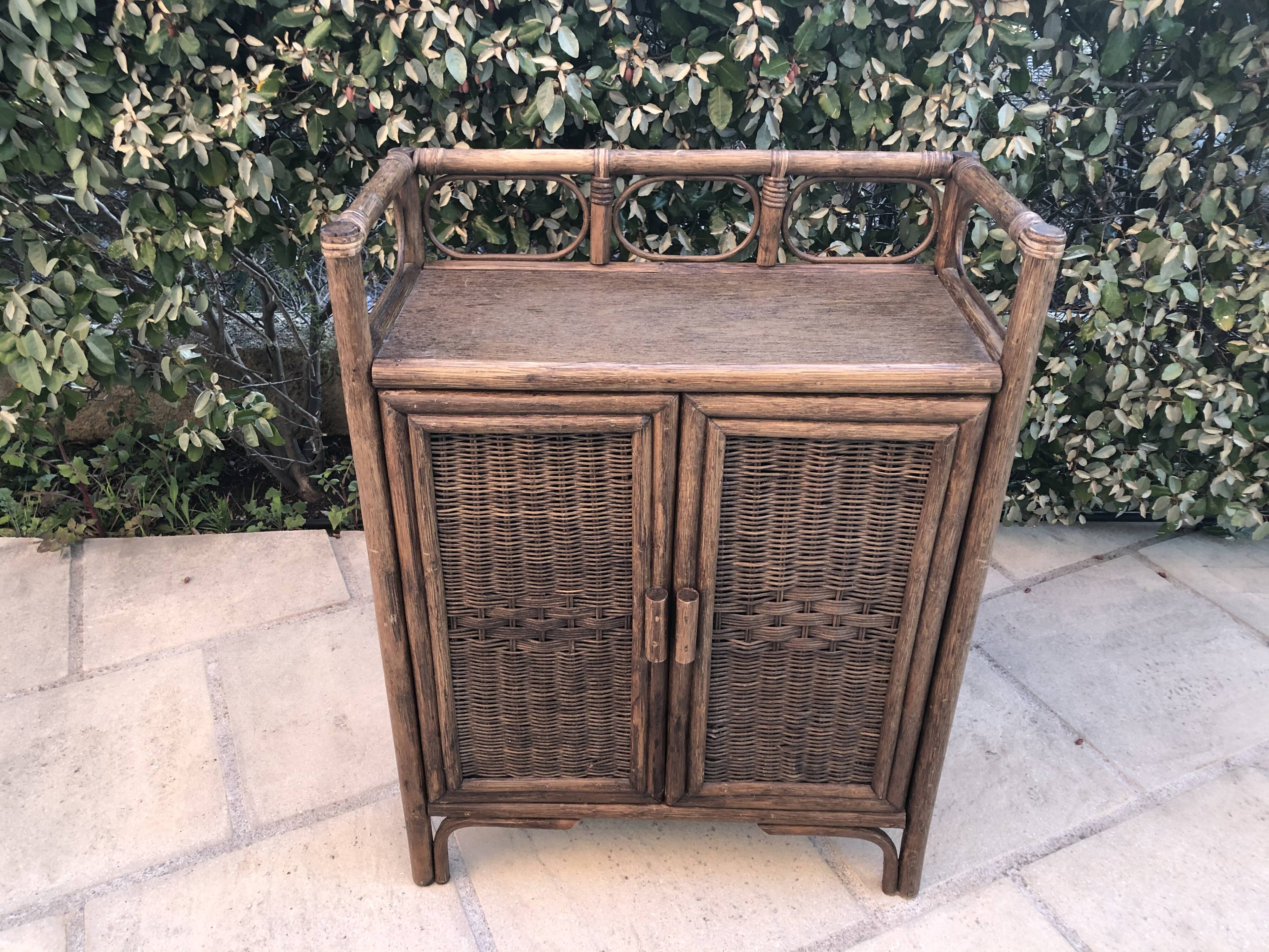 Rattan and bamboo buffet