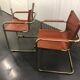 Pair of Cantilever armchairs tawny leather circa 1970