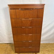 Mid-Century Retro Vintage Teak Chest of Drawers by Sakol 1960s  Six Drawers
