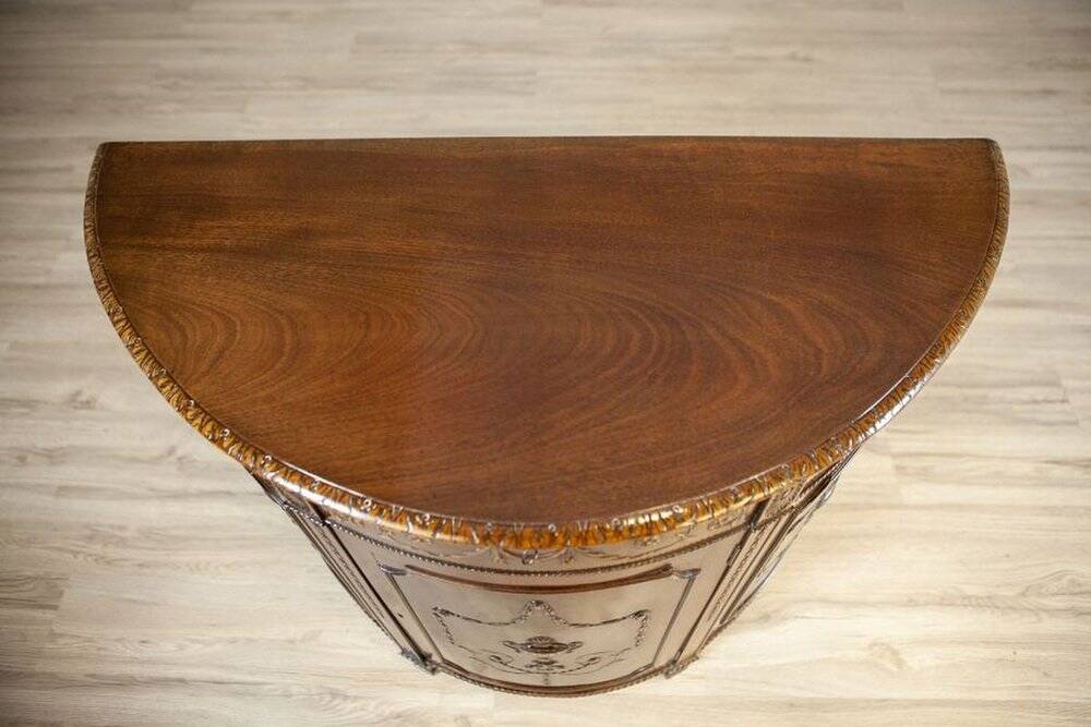 English Empire-Style Oak Cabinet, Late 19th Century