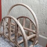 Refurbished rattan magazine rack