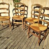 1 set of 4 rustic chairs