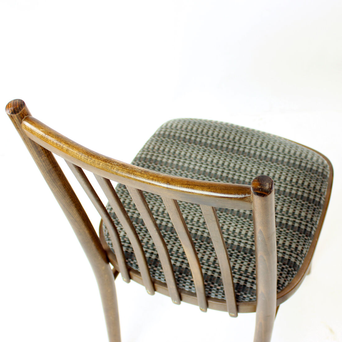 Set of 4 dining chairs in dark oak by ton, czechoslovakia 1960s