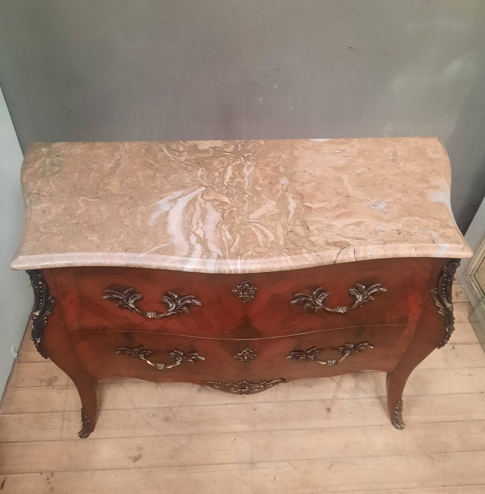 Flower marquetry commode in Louis XV style