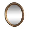 Golden wood oval mirror 29x36cm