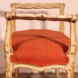 Small Polychrome Wooden Bench - 19th Century