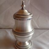 Silver metal mustard jar