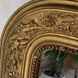 Louis philippe golden fireplace mirror with floral pattern