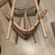 Rattan and frosted glass end table with magazine rack