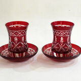 Pair of cut tea glasses