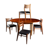 Extendable table and 4 Scandinavian chairs