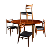 Table extensible et 4 chaises scandinaves