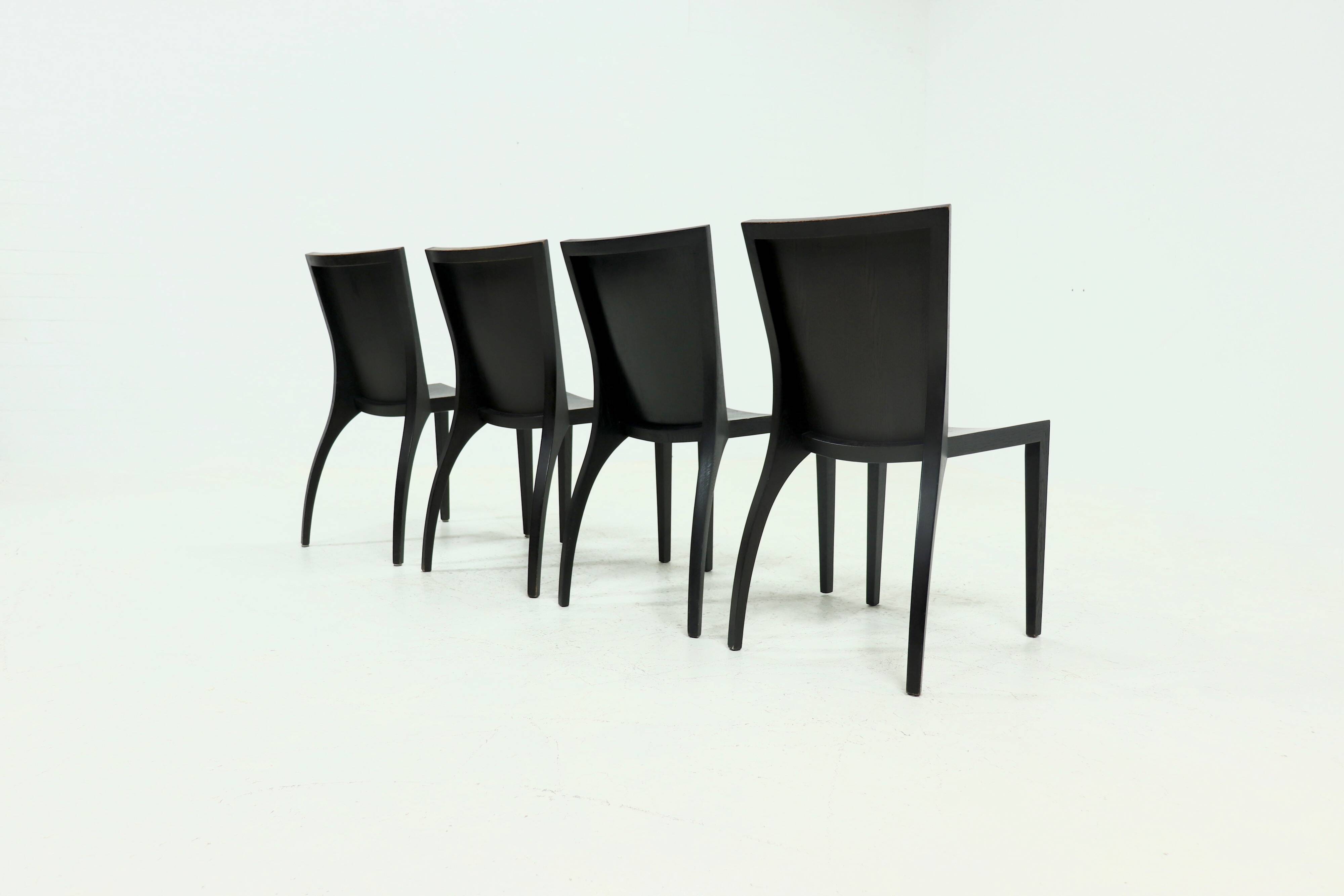 Set of 4 Dining Chairs Model Milano by Danilo Silvestrin for Gunther Lamber