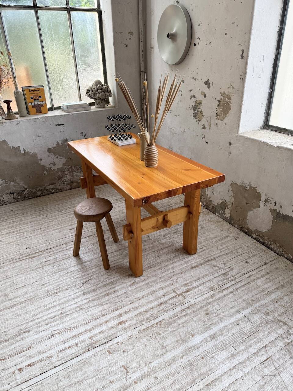 Farmhouse table, mountain furniture from the 50s