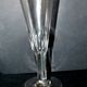 Portieux? Meisenthal? Set of 10 cut glass champagne flutes with flat sides from 1900.