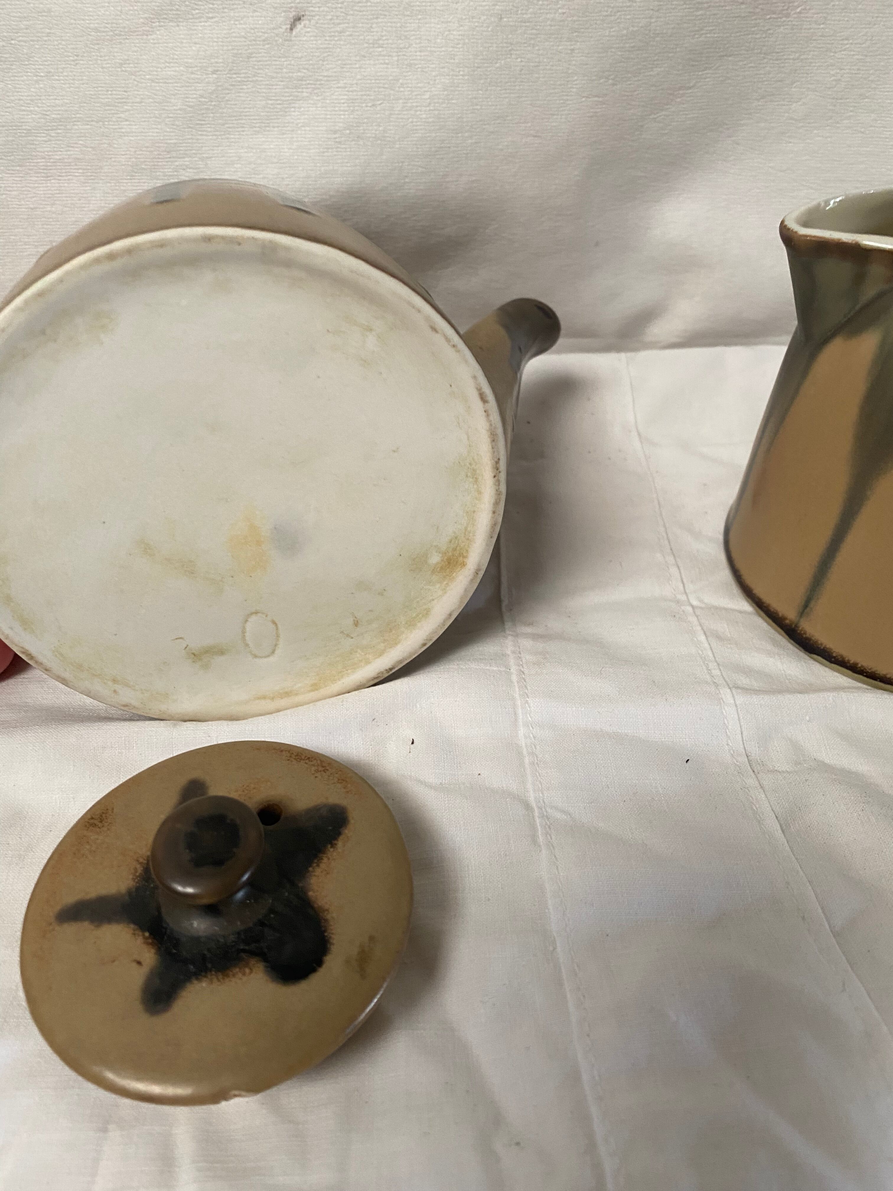 Teapot set and milk pot 60s