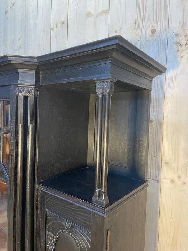 Display cabinet - Napoleon III / English cabinet in blackened wood