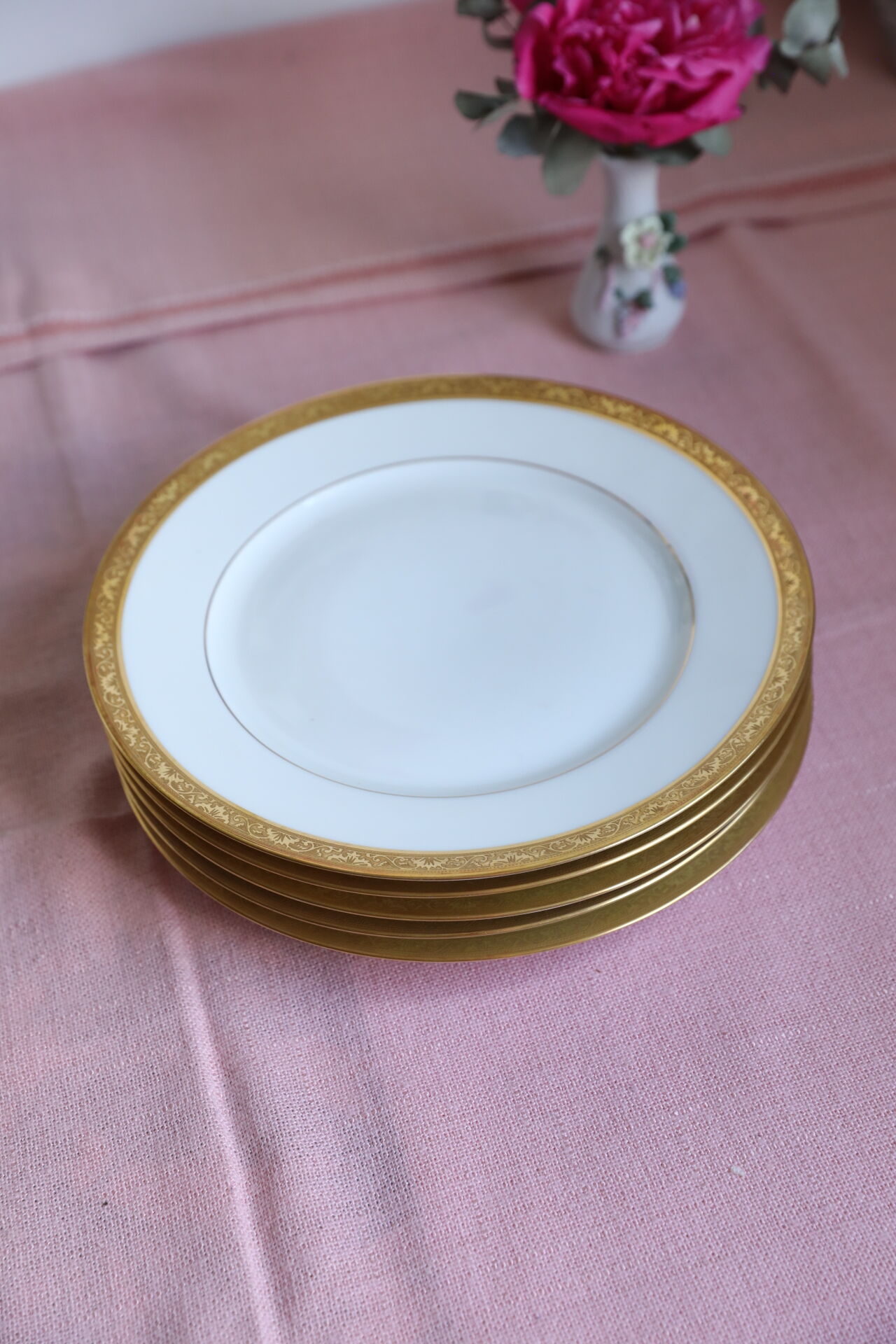 Lot de 5 assiettes Limoges rue de paradis