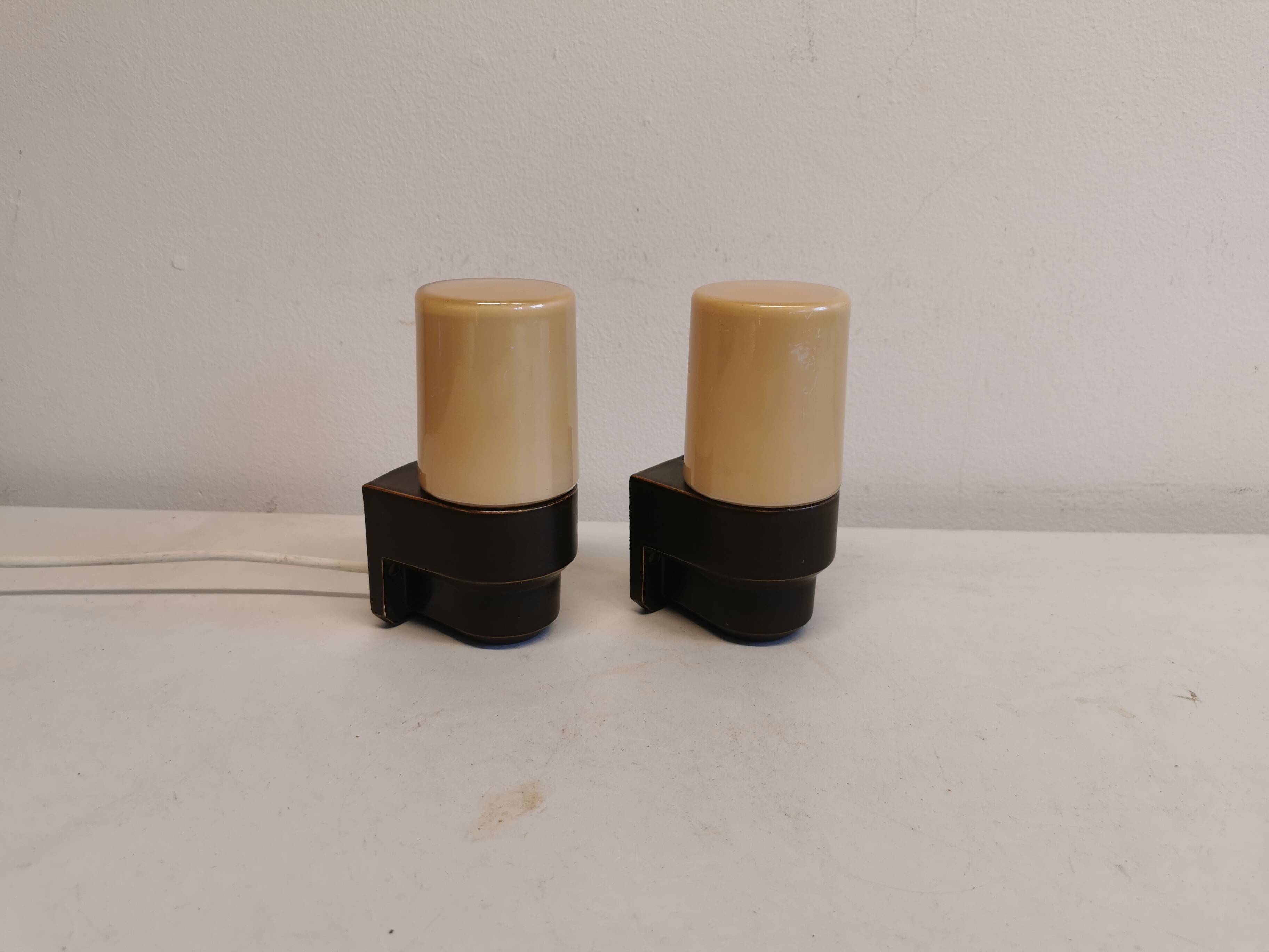 A pair of old bathroom lamps from Swedish IFÖ, 1960s