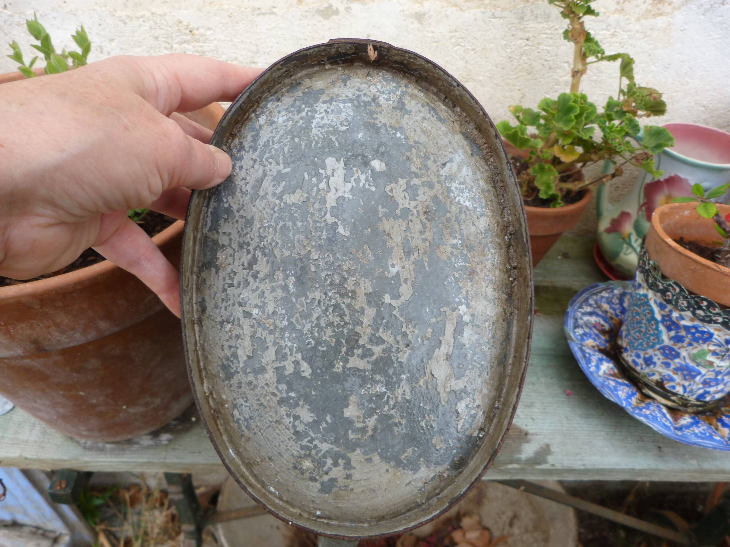 Old small zinc watering can